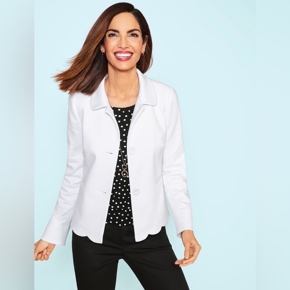 Talbot’s Red Scallop Ponte Jacket - Picture 11 of 12